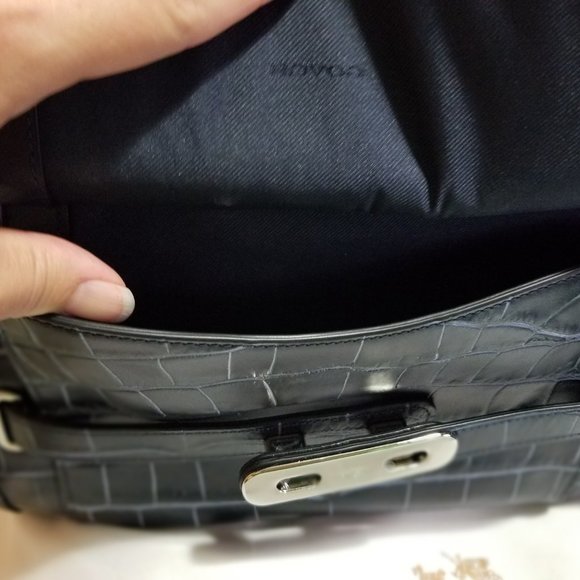 Coach Swagger Frame Satchel in Denim Crocodile-Embossed - Picture 11 of 16